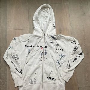 zadig & voltaire zip up hoodie